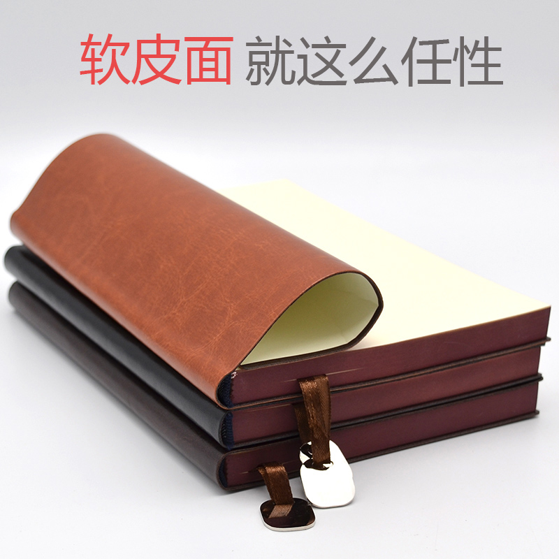 Soft Leather Face Notebook stationery A6A5B5 Recording This business office Use Benson Working notebook Cortex Thickened upscale Black minimalist Delicate Notepad Customisable LOGO
