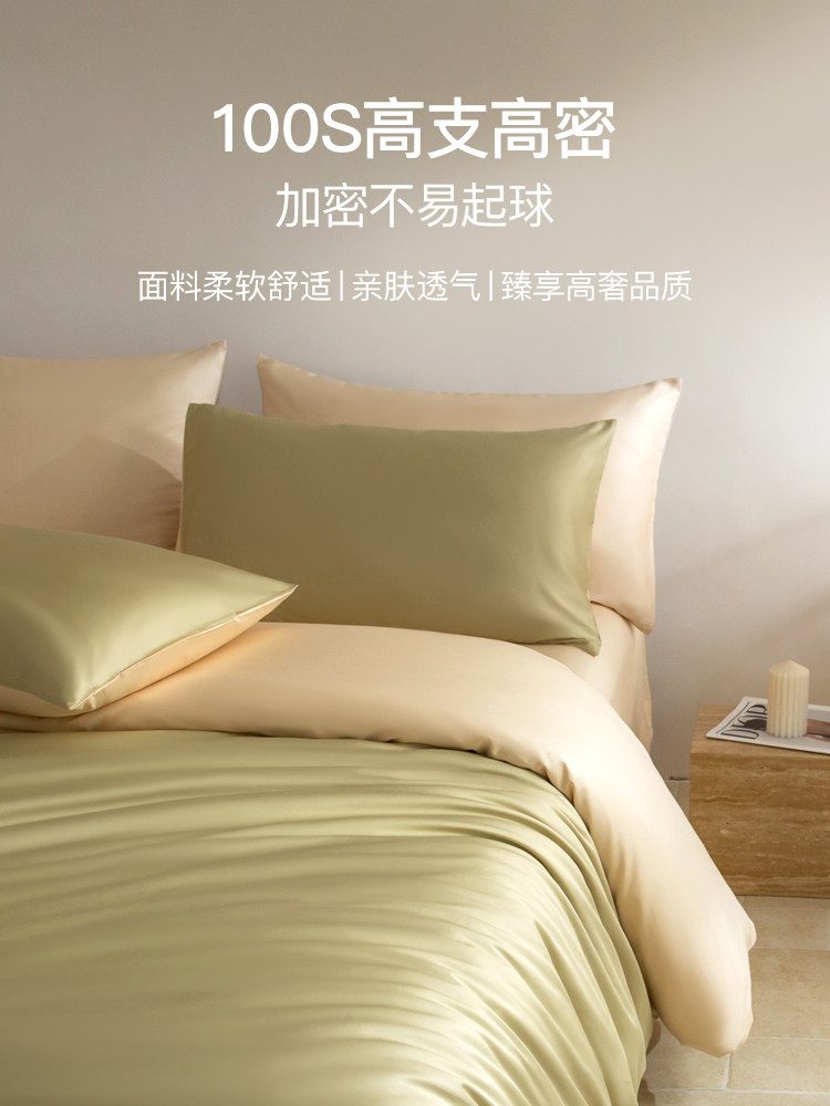 High-End 100-Count Xinjiang Long-Staple Cotton Bed Anti-Mite Four-Piece Set Pure Cotton 2025 New Cotton Bed Bed Sheets Quilt Cover a