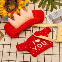 Красная корона лента+Красный свитер Iloveyou+белая сумка