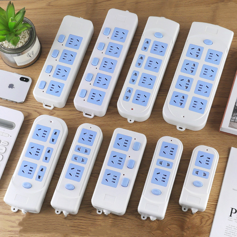Non-wire home patch cord socket extension cord High power 10A row plug wireless pure copper power socket