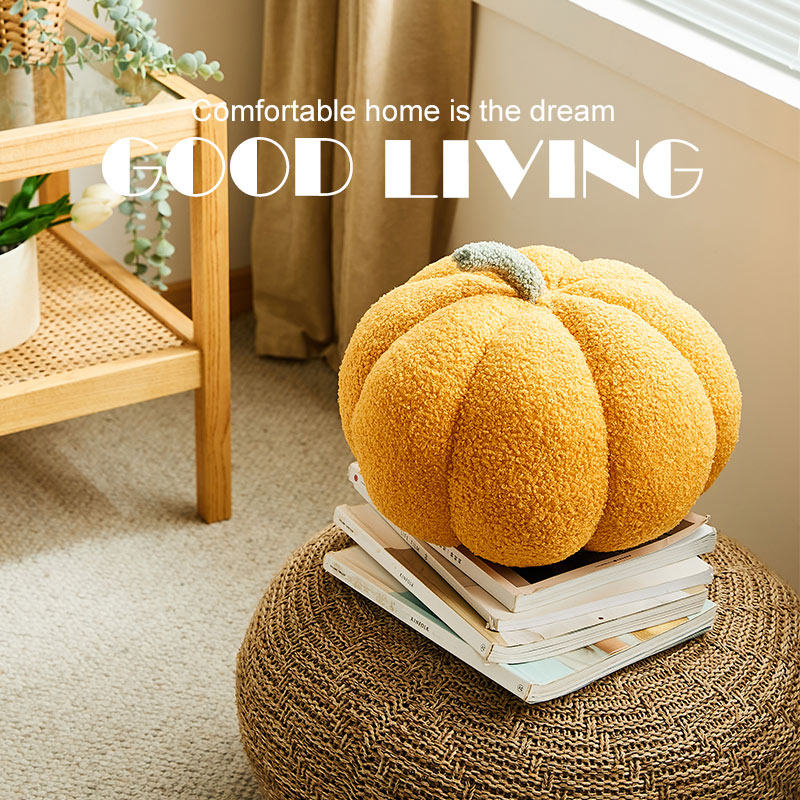 Pumpkin pillow cute female creative special-shaped sofa cushion Christmas round plush toy yellow cushion large