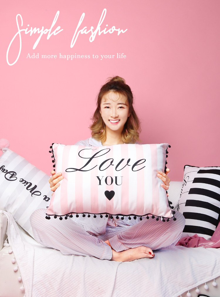 Ins net gối đỏ đệm phòng khách trở lại Bắc Âu dải ánh sáng sang trọng gối sofa ôm gối không có lõi - Trở lại đệm / Bolsters gối ôm ghế sofa