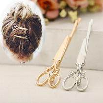 European and American cross-border jewelry personality creative cute super cute little scissors hair clip side clip one word clip Japanese spot