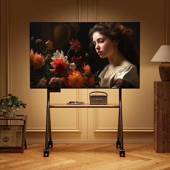 Tv Mobile Stand Floor Cart with Wheels 55/65/75/ 86inch Universal Small Apartment Vertical Mount