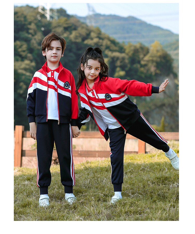 Демисезонная форма для детского сада для школьников и студентов, красный комплект подходит для мужчин и женщин, спортивный костюм, 3 предмета, в британском стиле 