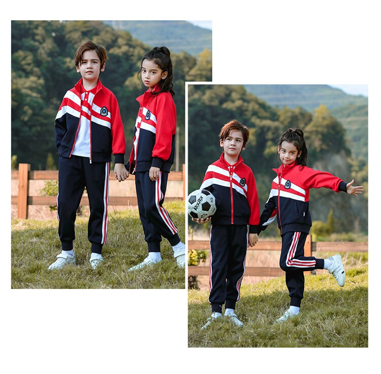 Демисезонная форма для детского сада для школьников и студентов, красный комплект подходит для мужчин и женщин, спортивный костюм, 3 предмета, в британском стиле 