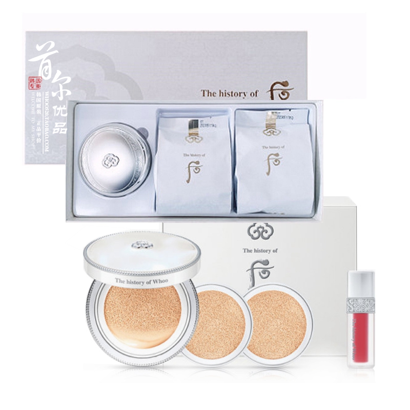 WHOO后拱辰享雪美白水分光气垫BB霜2个替换芯韩国专柜套盒正装