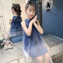 Girls dress 2022 new children dress foreign air princess dress CUHK Summer Yarn Dress Girl Skirt