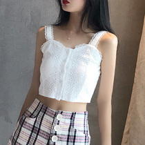Lace sling vest women wear ins tide hipster Hyuna Net red inner set up heart machine chest top strapless summer