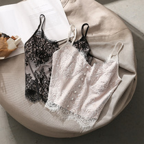 Fared Lace Harness Vest Woman Little Crowd Outwear Design Sensation Smear Bottom Blouse Suits for a Tight Fit in the suit