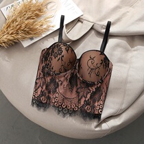 Lace Retro Harnesses Vest Woman Nestled In European And American Wind Womens Clothing Design Sensation outside wearing with chest cushion Scarlet Blouse