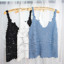 Leaf camisole vest women wear summer tide small sexy water soluble hollow lace vest Hyuna short coat