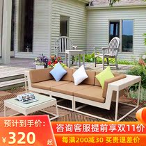 Outdoor rattan sofa balcony living room courtyard outdoor leisure coffee table combination imitation rattan rattan plastic woven rattan furniture