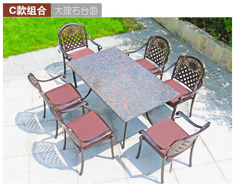Bàn nhôm đúc ngoài trời và bộ ghế ban công kết hợp sân vườn retro Ghế sắt châu Âu - Bàn ghế ngoài trời / sân ghế ban công đẹp