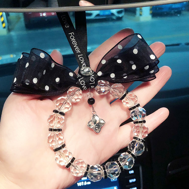 Little Red Book same Swan Crystal Car Pendant Car Rearview Mirror Pendant Cold Wind Women's Car Hanging Jewelry