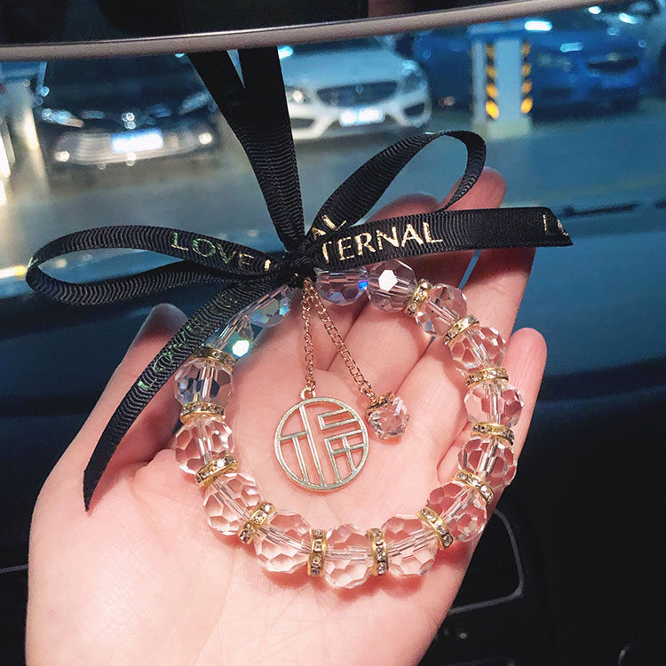 Xiaohongshu with the same paragraph Ping'anfu car pendant diamond-encrusted fashion rearview mirror car pendant high-end pendant crystal female