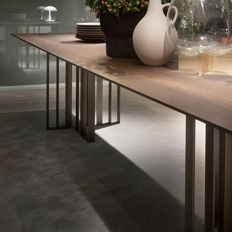 American solid wood meeting table long table minimalist business talks table computer desk training table strip table black bench