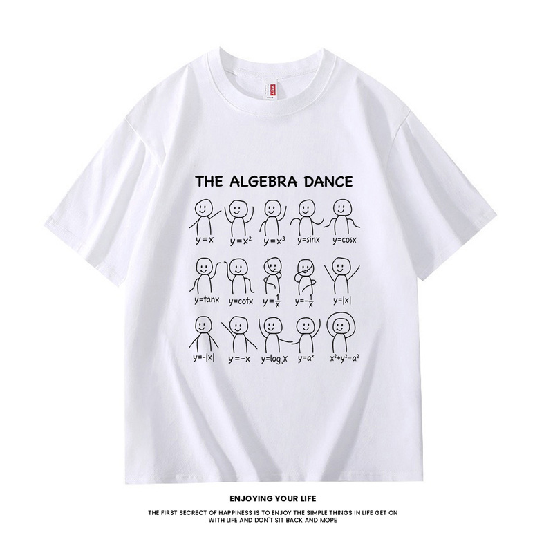 Mathematical Formula Algebra T-Shirt Quadratic Equation Trigonometric Function Short-Sleeve Fun Stickman Student Half-Sleeve