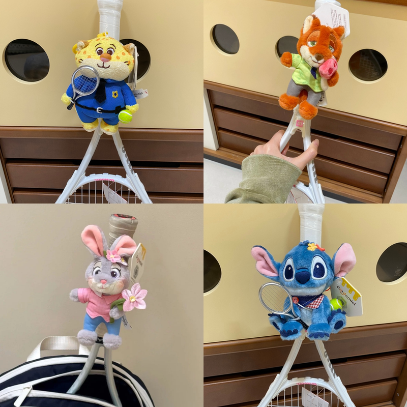 Authentic Judy Nick Stitch Tennis Racket Handle Doll Toy Decoration Snap Ring Tennis Enthusiast Pendant
