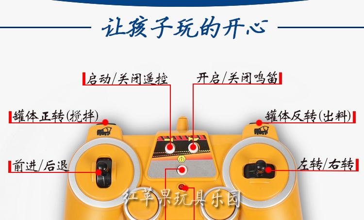 Điều khiển từ xa bê tông xi măng trộn đồ chơi lớn xi măng xe tải xe tăng trộn xi măng tàu chở cậu bé đồ chơi