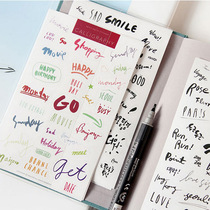 Hands Tent Stickers Fresh brief Creative Transparent Handwritten English Decorative Sticker stickers with 8 sheets of entry A29