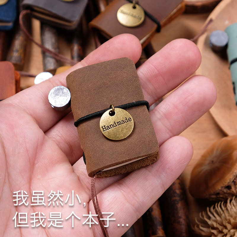 Mini notebook super small cute retro small fresh portable notebook diary portable leather notebook small hand account