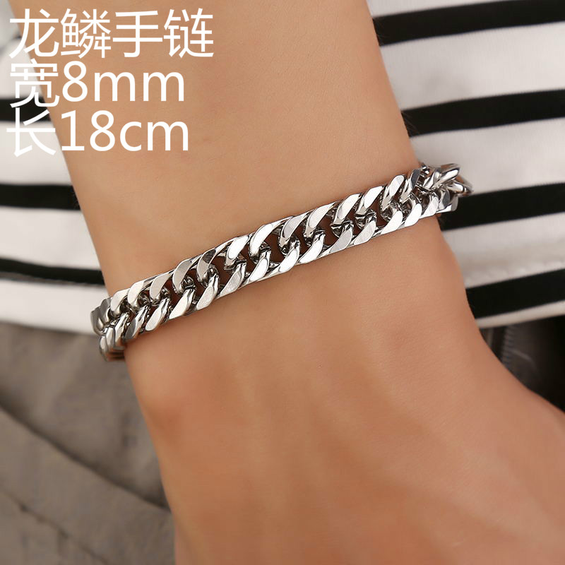 Độc đoán titan thép vòng đeo tay nam Hàn Quốc rắn xương vòng đeo tay thủy triều nam trang sức phụ kiện trang sức nam keel vòng đeo tay phụ kiện vòng bạc cho bé