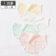 Đồ lót Lady Cotton Ren Kháng khuẩn Không Trace Mid Eo Cô gái Quần Cotton Cô gái Nhật Bản Kích thước lớn Xà cạp - Giống cái