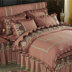 Chải mùa thu và mùa đông châu Âu bông giường váy sợi denim ren bedspread chúa mô hình bộ đồ giường ấm áp - Bộ đồ giường bốn mảnh bộ chăn ga gối cotton Bộ đồ giường bốn mảnh