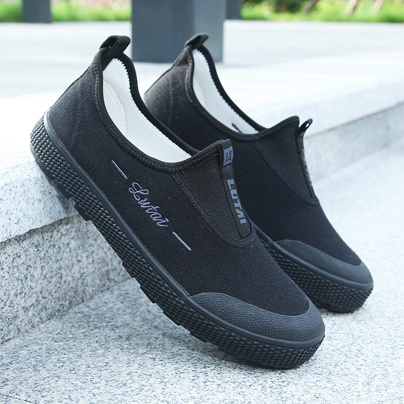 Lu Thai spring men's shoes a pedal dad canvas shoes flat old Beijing cloth shoes all-match domestic black work shoes