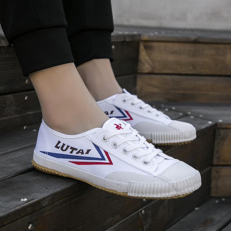 Shandong Ruteeb Shoes Casual 100 lap small white shoes Han version Lace Sail Cloth Shoes Men's Low Helping Wear Sneakers Single Shoes