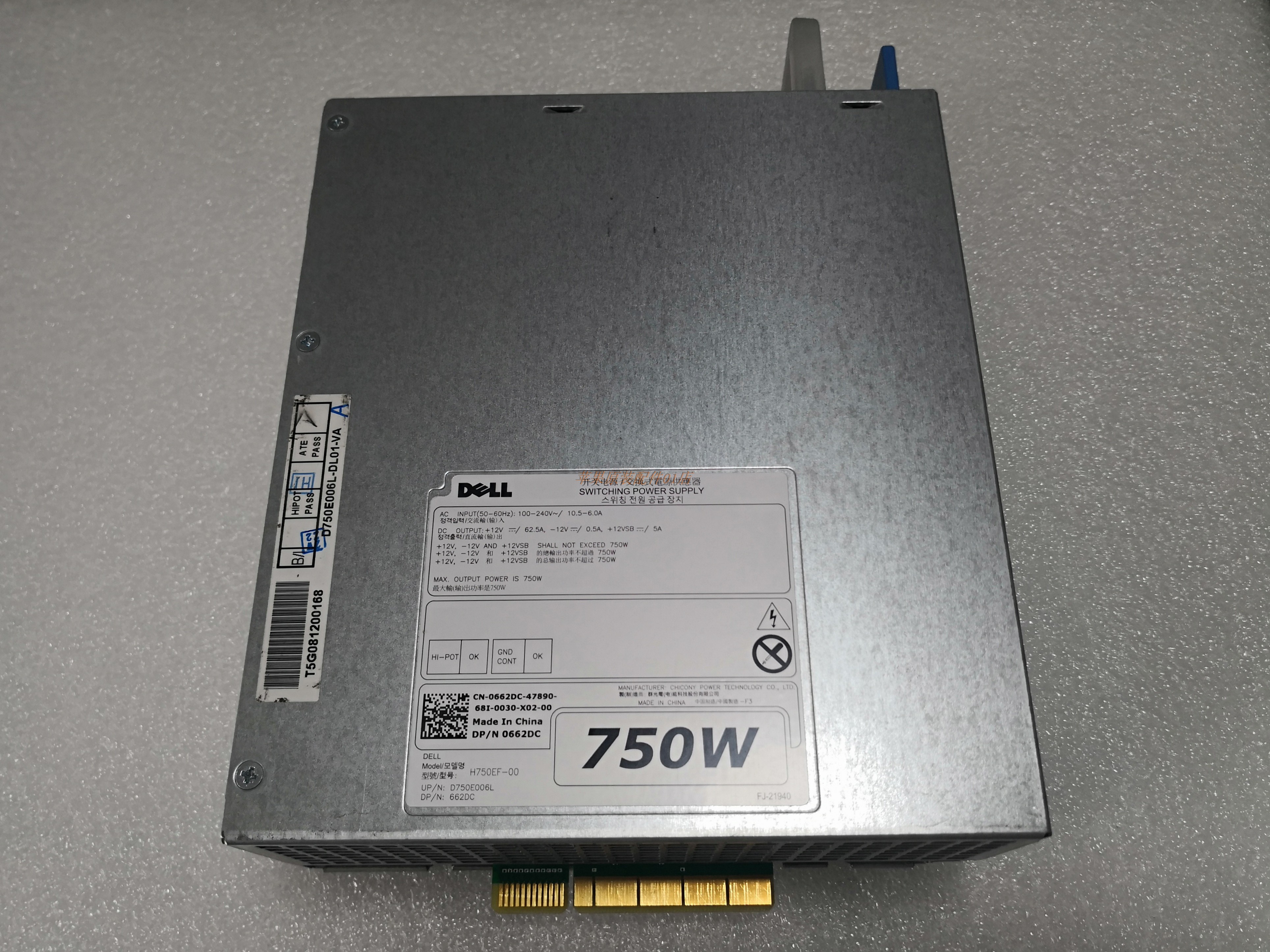 Dell Dell Dell T5820 T7820 Workstation 750W Power H750EF-00 H750EF-00 662DC D750E006L