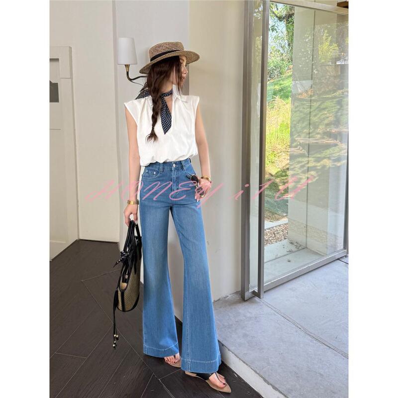 【Honeyi1U】·Banzeremelin·Refreshing, Slimming, Versatile, Casual, Stretchy, Slightly Flared Straight-Leg Bell-Bottom Jeans