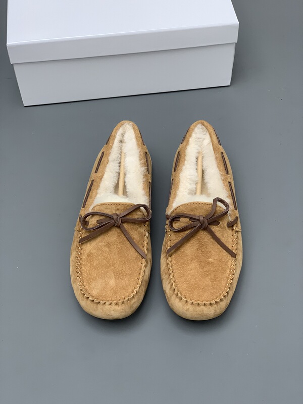Genuine Leather and Sheepskin Integrated Loafers for Women, 2026 New Autumn and Winter Style, Fleece-Lined Snow Boots