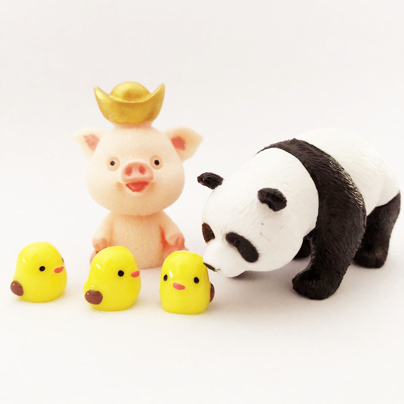 Cartoon Animal Microlandscape Multi-flesh Plant Accessories Decorated Double Flower Pot Ecological Bottle