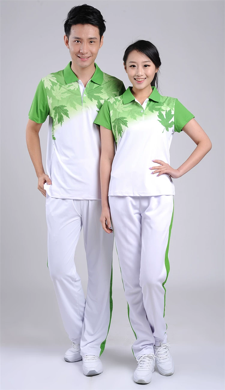 Jinguan mùa hè phong cách đồ thể thao đôi tay nửa phù hợp với đồ thể thao nam và nữ áo thun lụa Hàn Quốc phù hợp với quần áo nhóm - Thể thao sau