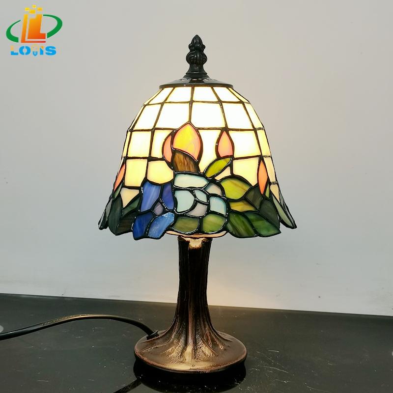 15cm European-Style Orchid Small Table Lamp Bar Mediterranean Tiffany Bedside Lamp Children's Room Night Light Decorative Glass Lamp 15cm European-Style Orchid Small Table Lamp Bar Mediterranean Tiffany Bedside Lamp Children's Room Night Light Decorative Glass Lamp