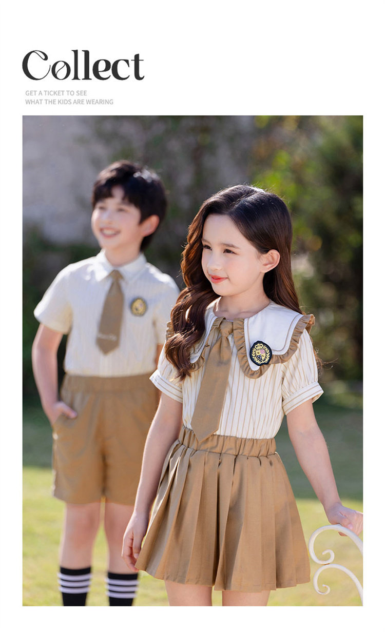 Детская рубашка для детского сада, комплект, летняя форма для школьников и студентов, в британском стиле 