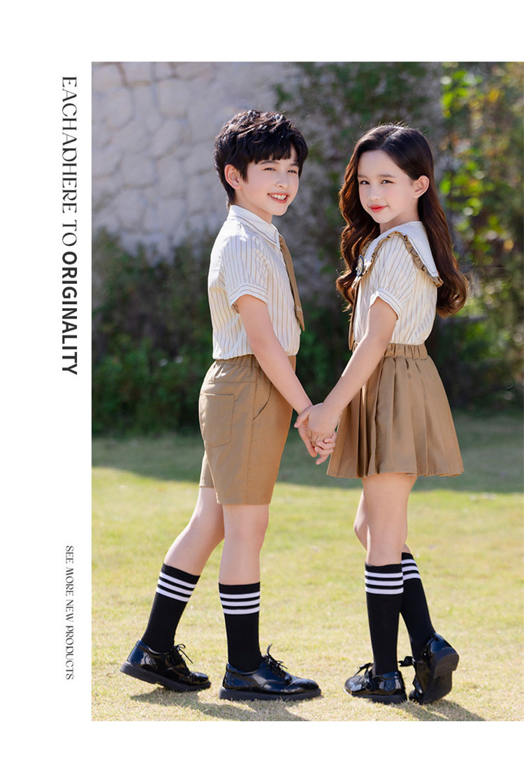 Детская рубашка для детского сада, комплект, летняя форма для школьников и студентов, в британском стиле 