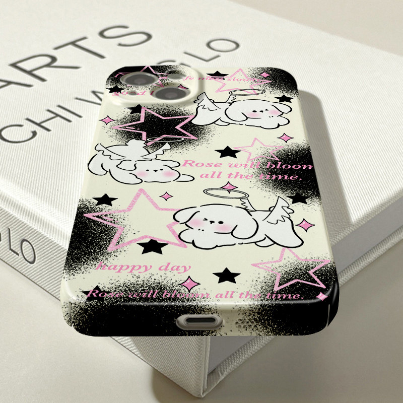 Splash Ink Circle Flying Dog Phone Case For Mobile Protection_voghion.com