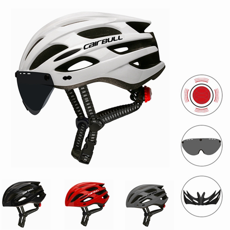 Caairbull Integrated Forming Bike Riding Helmet With Goggles Brim Safety Helmet Riding Equipped Bike Safety Helmet