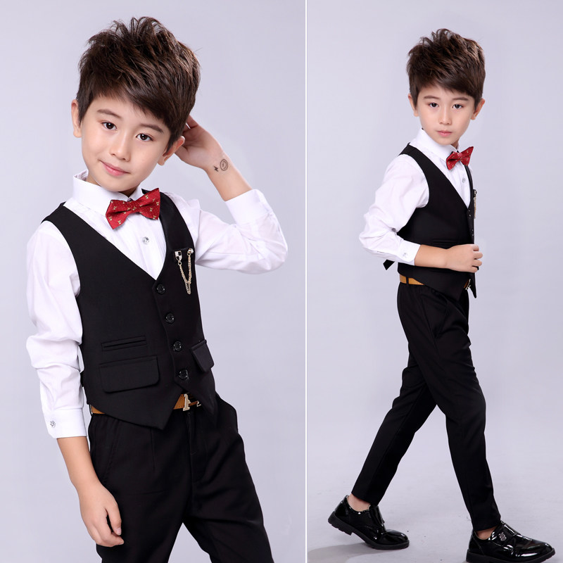 Children's dress male vest suit flower girl dress boy host piano chorus performance costume catwalk Xia Liuyi