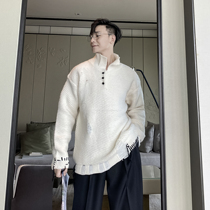 (VERA men) South Korea ins autumn and winter loose high collar leisure lazy beggar hole hole knitted sweater tide man