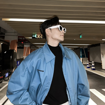 (VERA KANE) Korea ins simple fashion letter casual loose lapel jacket long sleeves jacket hipster men