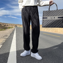 (VERA KANE) South Korea ins autumn velvet texture casual loose wide legs hanging toe pants trend men