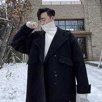 (VERA men) South Korea ins Winter Harbor wind leisure woolen windbreaker long loose coat trend men