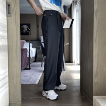 (VERA KANE) Korean ins side pocket decoration solid color fashion casual loose straight wide leg wide leg trousers tide tide