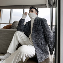 (VERA MENS) Korea ins autumn and winter loose casual high-end sense suit knitted Joker coat trend men