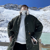 (VERA men) South Korea ins winter loose Middle long Lamb hair handsome loose tooling coat tide man