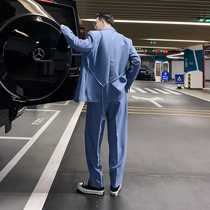 (VERA KANE) Korea ins loose waist high-end casual solid color vertical straight suit two-piece tide